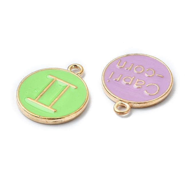 Alloy Enamel Constellation Pendants, Mixed Colors, 30pcs