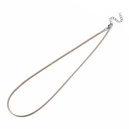 Waxed Cord Necklace Strands – Mixed Color with Platinum Iron Clasp & Extender Chain