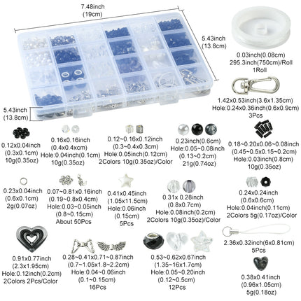 DIY Mobile Phone Strap Making Kit – Alloy, Glass & Acrylic Beads, Black Set