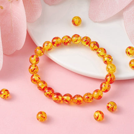 Resin Imitation Amber Beads – Round, Gold, 8mm, 50pcs