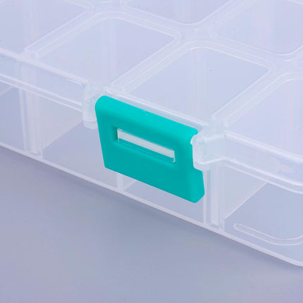 Organizer Storage Plastic Box – Adjustable Dividers | 18 Compartments | White