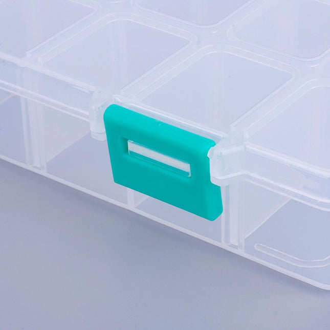 Organizer Storage Plastic Box – Adjustable Dividers | 18 Compartments | White