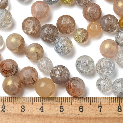Mixed Style Glass Beads – Round, Gold Silver Color for DIY Jewelry Making