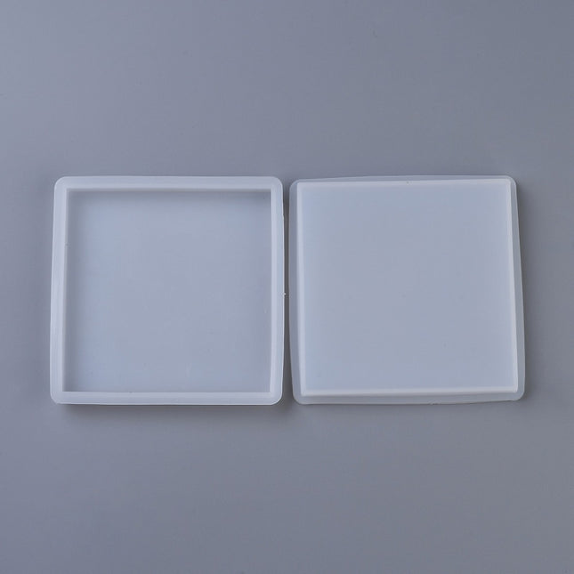 DIY Square Coaster Silicone Molds, Resin Casting Molds, For UV Resin, Epoxy Resin Jewelry Making, White