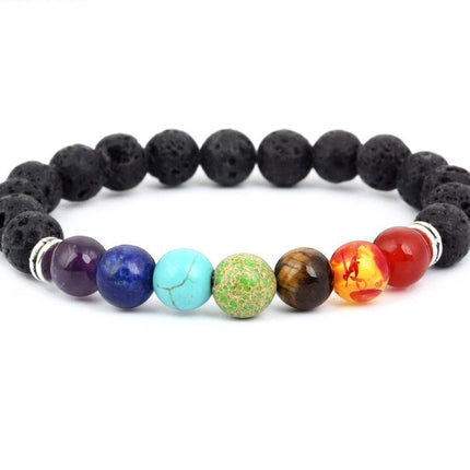 7 Chakra Lava Bead Bracelet: Harmonize Your Energy Centers