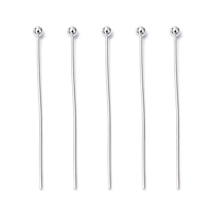 Iron Ball Head Pins Nickel-Free Silver 50×0.7mm — 2mm Head