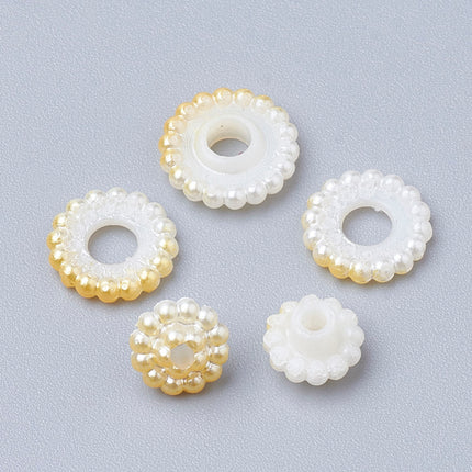 Yellow Gradient Mermaid Pearl Beads – Round Buttercup White Style Acrylic Strand