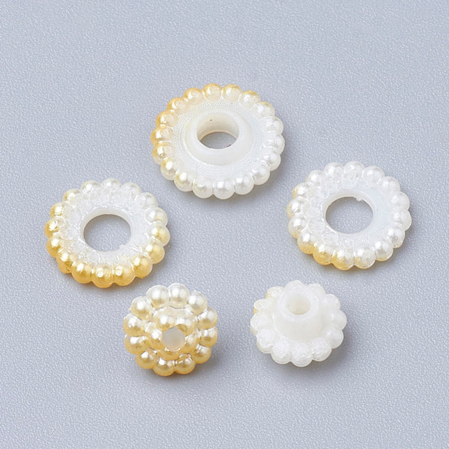 Yellow Gradient Mermaid Pearl Beads – Round Buttercup White Style Acrylic Strand