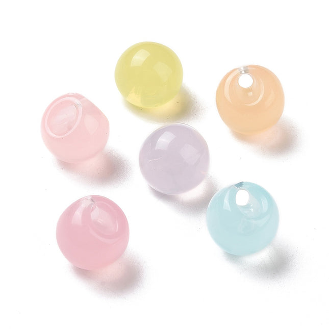 Imitation Jelly Acrylic Teardrop Beads/Charms – Mixed Colours, 13mm, ±120pcs Packet