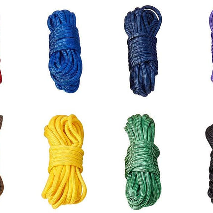 Rock Climbing Rope Knitted Tool Set – Mixed Colours, 4mm Rope, 4m Length, Complete DIY Set