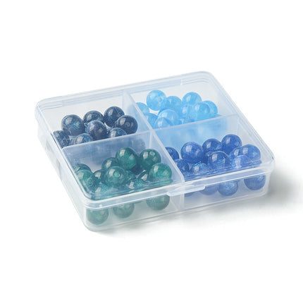 Imitation Cat Eye Resin Beads – 8mm Round, Glitter Mix, 4 Colors, 64pcs Box