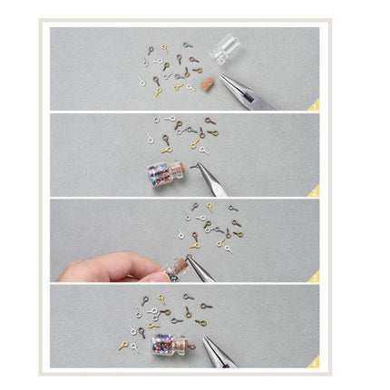 Iron Screw Eye Pin Peg Bails – For Half‑Drilled Beads, Mixed Colours, 720pcs Box