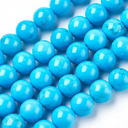 Natural Magnesite Beads – Round 8–8.5mm, Dyed & Heated, 49pcs Strand