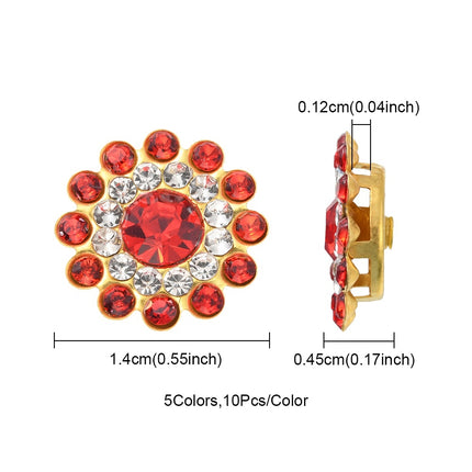 - Faceted Flower Sew-On Rhinestones 14x4.5mm Hole 1.2mm – Mixed Colors