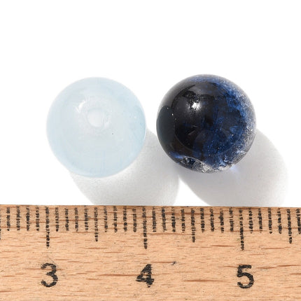 Mixed Style Glass Beads – Round 8–10mm, Alice Blue Assorted Sizes, ~100pcs Craft Pack