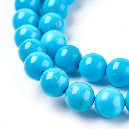 Natural Magnesite Beads – Round 8–8.5mm, Dyed & Heated, 49pcs Strand