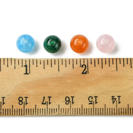 Round Imitation Cat Eye Resin Beads with Glitter – 8mm Mixed Color Set, 64pcs (4 Colors)