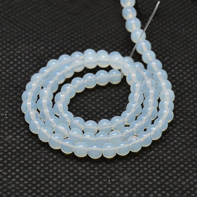 AA‑Grade Opalite Beads Strand – Round White 6mm