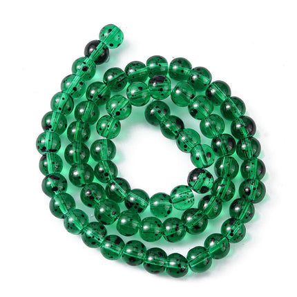 Spray-Painted Mixed Color Glass Bead Strand 6 mm Round