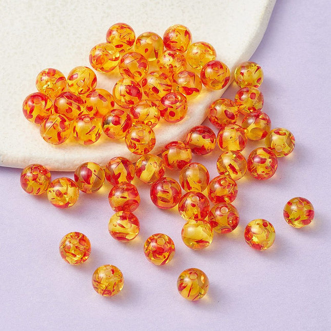 Resin Imitation Amber Beads – Round, Gold, 8mm, 50pcs