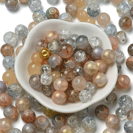 Mixed Style Glass Beads – Round, Gold Silver Color for DIY Jewelry Making