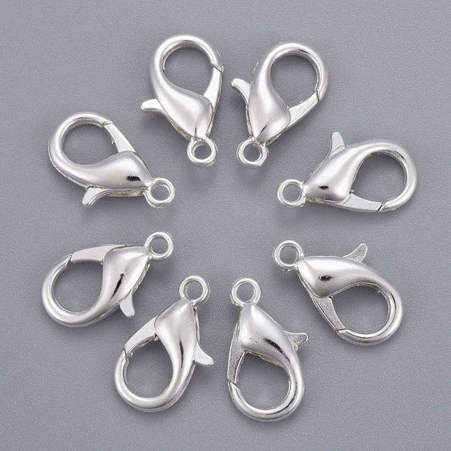 Alloy Lobster Claw Clasps – Parrot Trigger Clasps, Silver Plated, Cadmium & Lead Free for DIY Jewelry