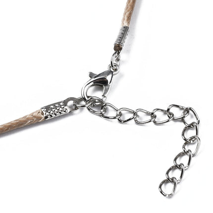 Waxed Cord Necklace Strands – Mixed Color with Platinum Iron Clasp & Extender Chain