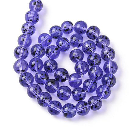 Glass Beads Strands – Spray Painted Round Beads, Mixed Colors for DIY Jewelry Making