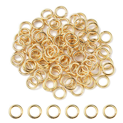 304 Stainless Steel Jump Rings – Open Round Connectors, Gold Plated for DIY Jewelry & Keychains
