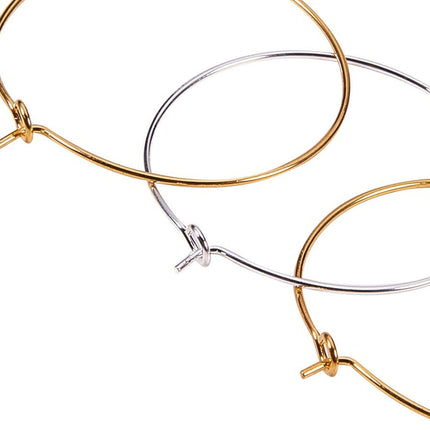 Brass Wine Glass Charm Rings / Hoop Earring Bases – Mixed Colours, 30mm