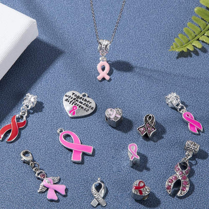 Awareness Ribbon Alloy Pendants – 11 Mixed‑Style Charms, Multi‑Color, 11pcs Set