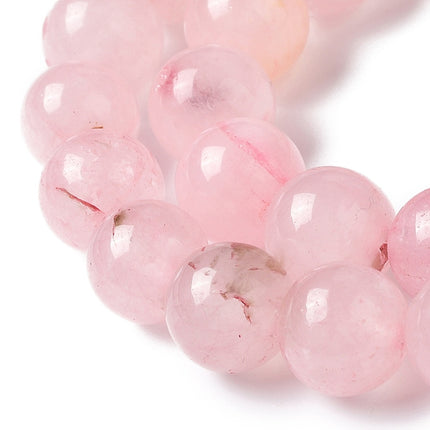 Natural Rose Quartz Dyed Beads Strands, Round, 8~8.5mm, Hole: 1mm, about 47pcs/strand