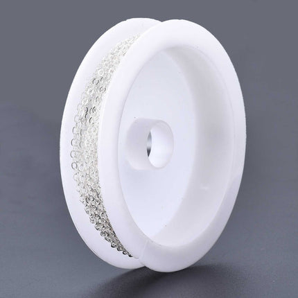 Silver Brass Cable Chain – Flat Oval, Soldered, Nickel‑Free