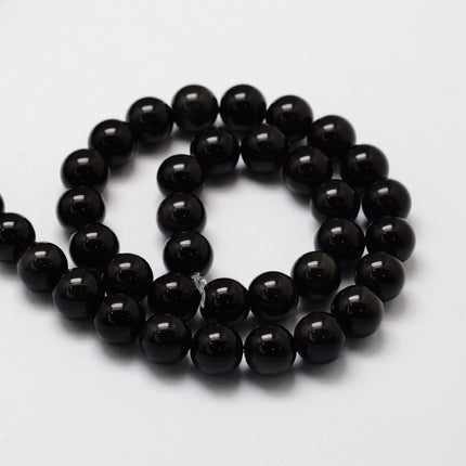Natural Obsidian Round Beads Strands, 6mm, Hole: 1mm, about 60~62pcs/strand