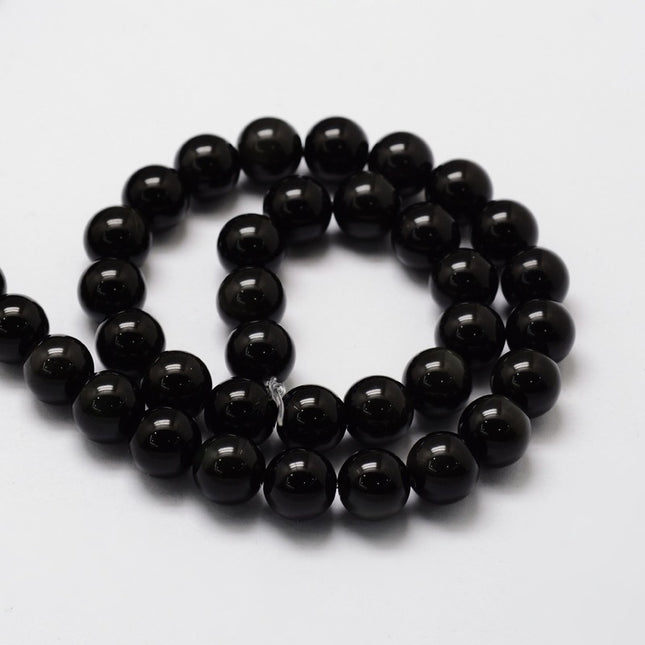 Natural Obsidian Round Beads Strands, 6mm, Hole: 1mm, about 60~62pcs/strand