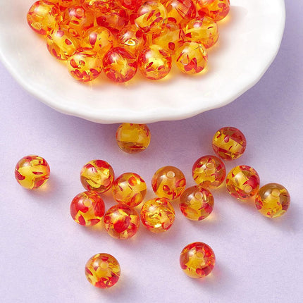 Resin Imitation Amber Beads – Round, Gold, 8mm, 50pcs