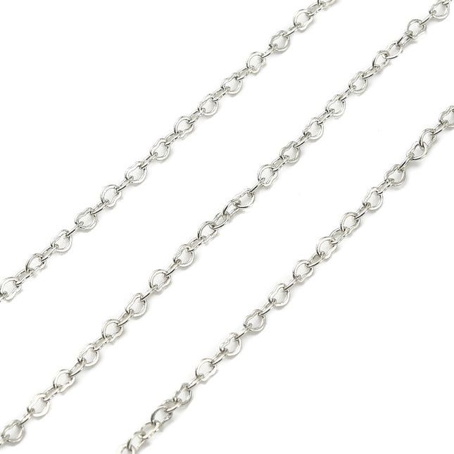 DIY Chain Bracelet & Necklace Kit – Brass Heart Link Chains, Jump Rings & Platinum Lobster Clasps