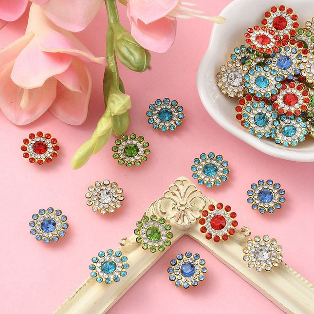 - Faceted Flower Sew-On Rhinestones 14x4.5mm Hole 1.2mm – Mixed Colors