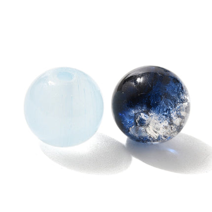 Mixed Style Glass Beads – Round 8–10mm, Alice Blue Assorted Sizes, ~100pcs Craft Pack