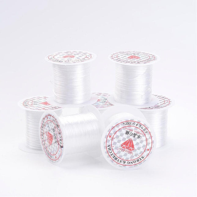 Crystal White Elastic Beading Cord 0.6mm (10m) – Strong Stretch Thread for Bracelet & Jewelry Making