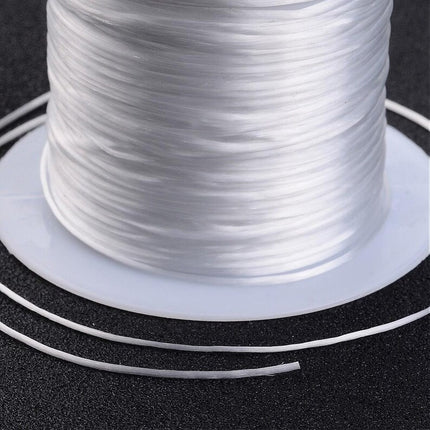 Crystal White Elastic Beading Cord 0.6mm (10m) – Strong Stretch Thread for Bracelet & Jewelry Making