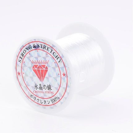 Crystal White Elastic Beading Cord 0.6mm (10m) – Strong Stretch Thread for Bracelet & Jewelry Making