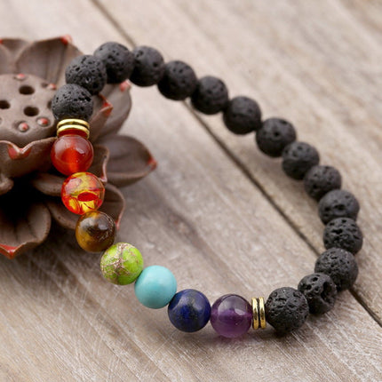 7 Chakra Lava Bead Bracelet: Harmonize Your Energy Centers