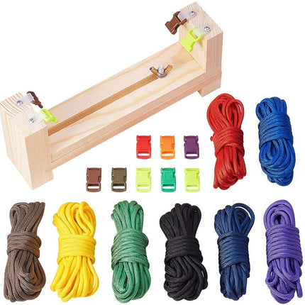 Rock Climbing Rope Knitted Tool Set – Mixed Colours, 4mm Rope, 4m Length, Complete DIY Set