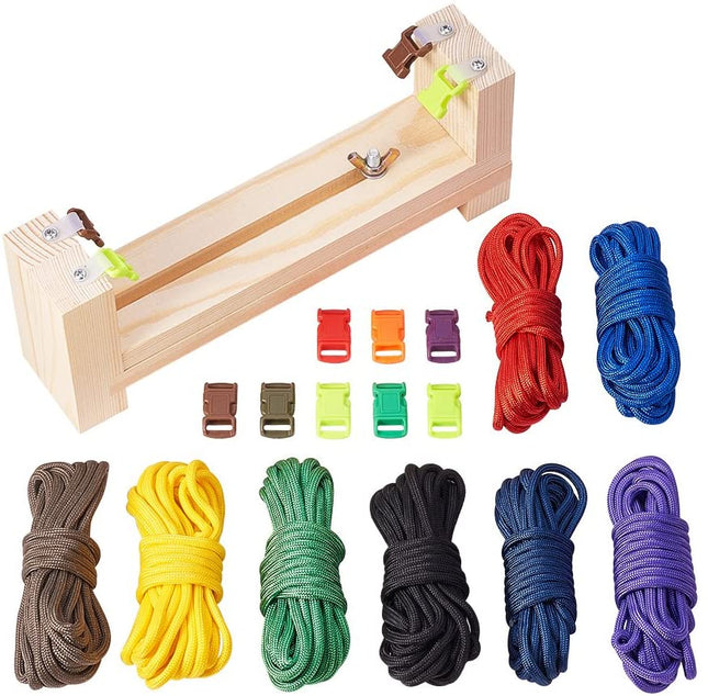 Rock Climbing Rope Knitted Tool Set – Mixed Colours, 4mm Rope, 4m Length, Complete DIY Set
