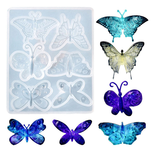 Silicone Mold Butterfly Ornament – DIY Resin Casting Mold for UV & Epoxy Resin Craft Making, White