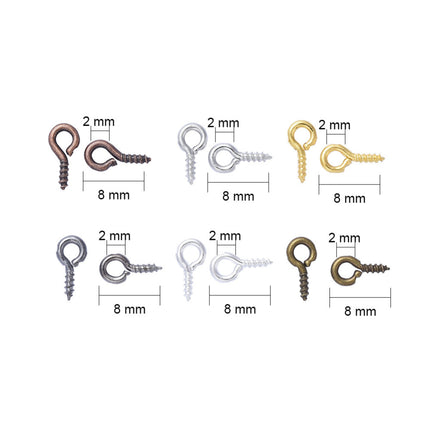 Iron Screw Eye Pin Peg Bails – For Half‑Drilled Beads, Mixed Colours, 720pcs Box