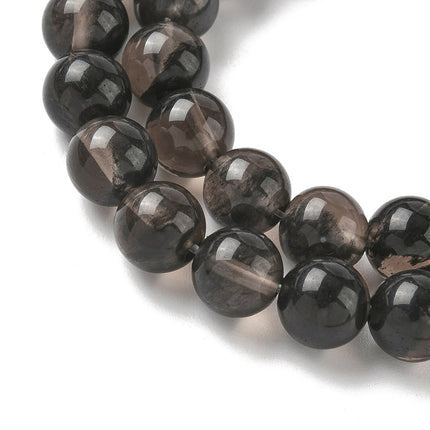 Natural Ice Obsidian Beads – Coconut Brown Round Gemstone Strand