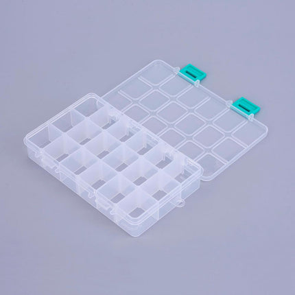 Organizer Storage Plastic Box – Adjustable Dividers | 18 Compartments | White