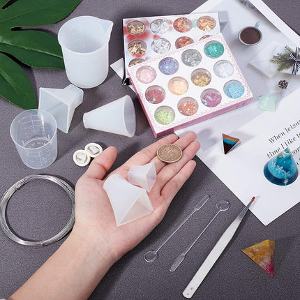 DIY Resin Craft Kit – Silicone Molds, Glitter Powder, Gold & Silver Foil, Tools Set